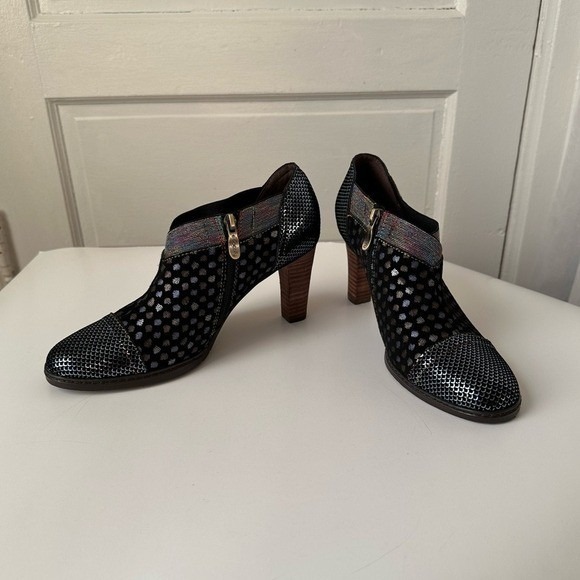 Socofy Laura Vita Elodie heeled ankle boots iridescent artsy fairy whimsy 8.5 - Picture 16 of 17